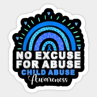 No Excuse For Abuse Child Abuse Prevention Awareness Month Sticker